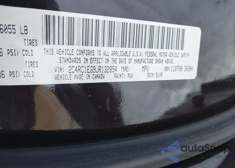 2018 Chrysler Pacifica Touring L Plus z USA, uszkodzony, nr VIN 2C4RC1EG9JR132854